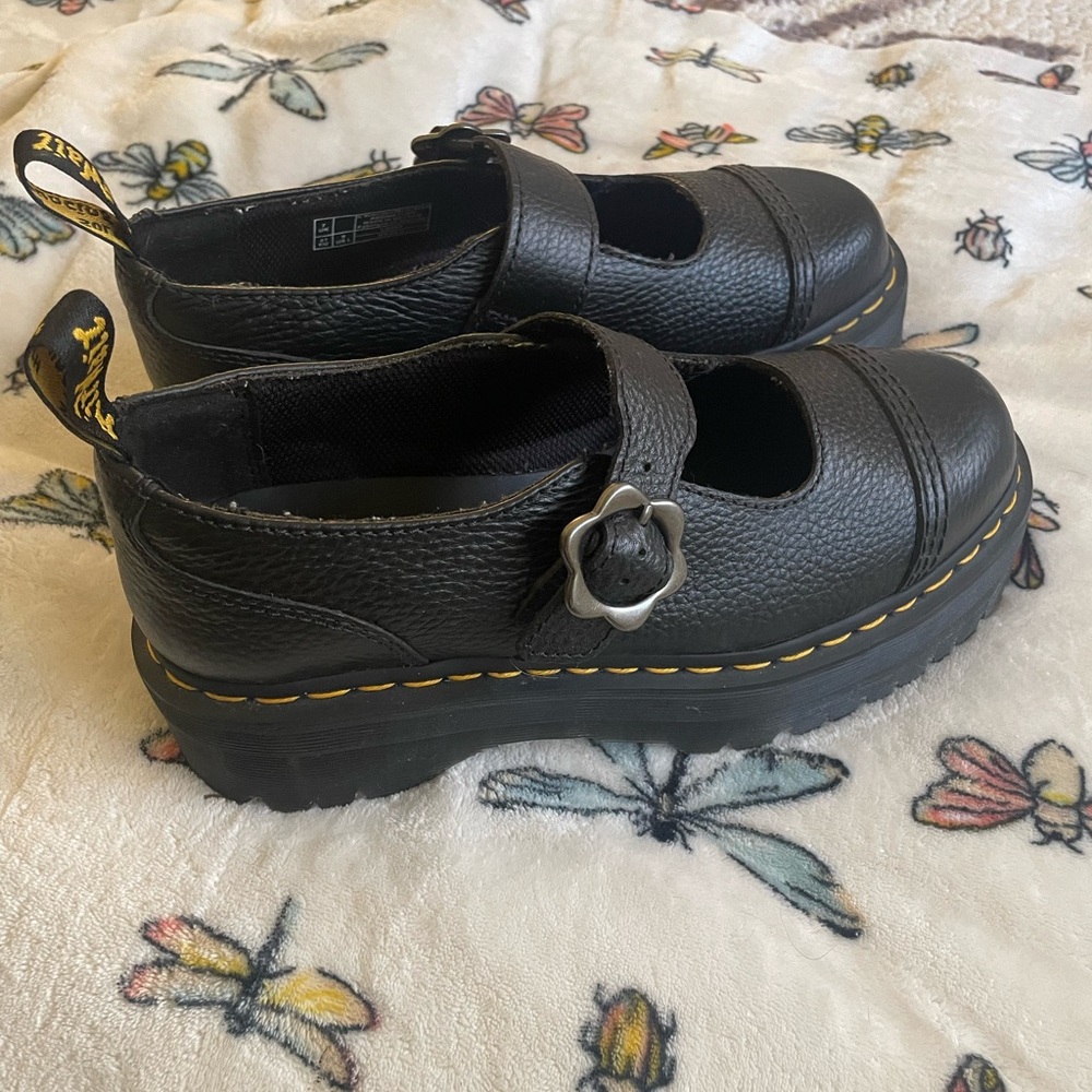 Dr. Martens Addina Flower Buckle Platform Shoes